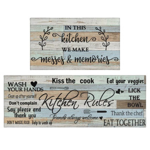 Farmhouse Kitchen Rug Sets of 2 Piece Non Slip Kitchen Rugs and Mats Washable Kitchen Mats for Kitchen Floor Mat Carpet Runner Rugs for Hallway Laund