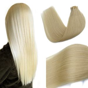 Tape in Hair Extensions Platinum Blonde Human Hair 18 inch 20pcs/40grams Seamless Skin Weft Silk Straight Double Sided Invisible Tape in Remy Hair Gl