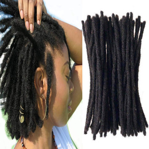 Yotchoi 100% Human Hair Dreadlocks Extension Handmade Locs Small Size(diameter 0.4cm) 12inch 40 Strands/pack Natural Black #1B