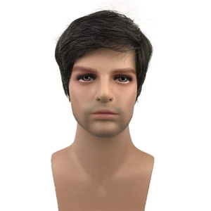 Aimole Synthetic Short Men Wigs Natural Body Wave Hair Heat Resistant Full Capless Wig