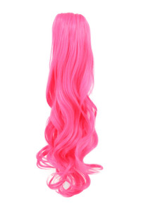 karlery Curly Clip In Thick Claw Drawstring Ponytail Extension Multi-colored Hair Pony Tail Hair Extension (Hot Pink)