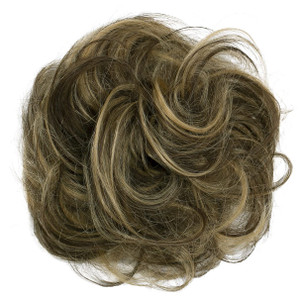 CAISHA 100% HUMAN HAIR Scrunchie Hair Piece Updo Braid Hair Scrunchy Messy Bun Light Brown Blonde Mix H312p