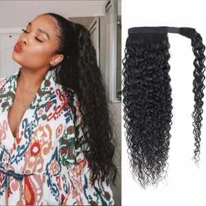 seelaak Kinky Curly Human Hair Ponytail Extension with Wrap Around True Length 10A Brazilian Ponytail Human Hair 3C Afro Curly Ponytail Clip in Human