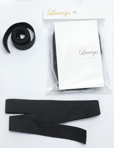Luwigs Black Elastic Bands Wig Accessories for Making Wigs/Lace Frontal/Lace Closure 2.5cm Width 6pcs (Elastic Band, 6pcs)