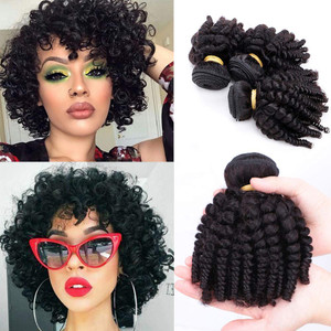 Brazilian Funmi Hair 3 Bundles Spiral Curl Human Hair Short Curly Weave 8A Unprocessed Brazilian FunmiExtensions Human Hair 100g/pc Full Head Natural