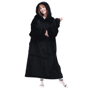 Waitu Wearable Blanket Sweatshirt Gifts for Women and Men, Super Warm and Cozy Blanket Hoodie, Thick Flannel Blanket with Sleeves and Giant Pocket -