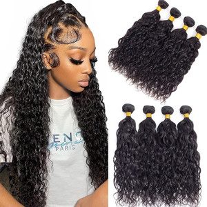 12A Water Wave Bundles Human Hair 4 Bundles 16" 18" 20" 22" 400g 100% Unprocessed Virgin Brazilian Natural Water Wave Human Hair Weave Bundles Natura
