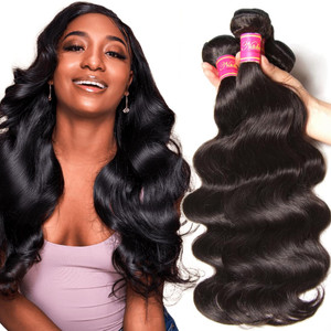 Nadula Hair 12A Brazilian Body Wave Virgin Human Hair 3 Bundles 16 18 20, 100% Unprocessed Brazilian Wavy Human Hair Weave Extensions for Black Women