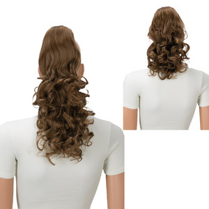 CAISHA 2 IN 1 Ponytail 12" Or 14" Hairpiece Clip On Extension Voluminous Wavy Medium Brown H22-2
