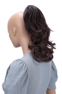 CAISHA 14" Wavy Clip On Ponytail With Butterfly Clip Hairpiece Heat-resistant Synthetic Fibres Dark Brown Mix H108