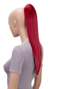 CAISHA 20" Hairpiece Ponytail Clip On Extensions With Butterfly Claw Straight Red H99
