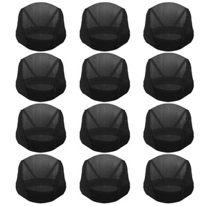Tayfremn 12pcs Dome Caps, Mesh Dome Wig Cap Black Elastic Wig Caps Stretchable Spandex Dome Caps Breathable Nylon Light Hair Mesh Net for Men Women W