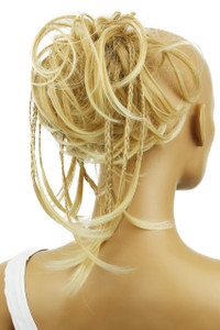 CAISHA Jumbo Scrunchie Braided Updo Wavy Messy Bun Hairpiece Light Blonde G5D