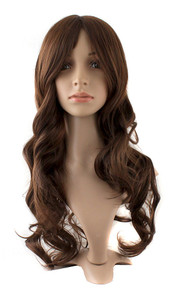 MapofBeauty 24 Inch/60cm Charming Synthetic Fiber Long Wavy Hair Women Party Full Wig (Brown)