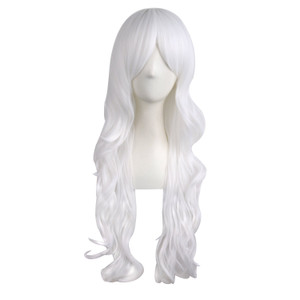 MapofBeauty 28"/70cm Charming Women's Long Curly Full Hair Wig (White)
