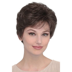 Wiwige Short Brown Pixie Wig Synthetic Layered Cosplay Hair Full Wigs for White Women (Brown mixed Blonde)