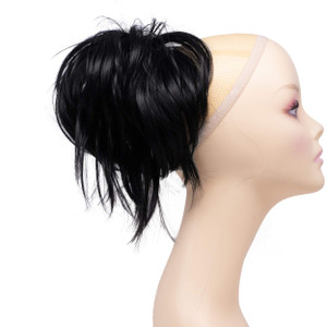 Onedor 12 inch Premium Synthetic Adjustable & Customizable Updo Style Ponytail Hair Extension with Clip on Claw Attachment (1# - Off Black)