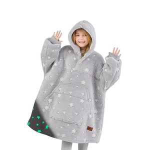 Degrees of Comfort Wearable Blanket Hoodie - Pink for Women Mom and Wife - Oversized Sherpa Hooded Blankets Sweatshirt - 38x32 inch Adult Size, Blush