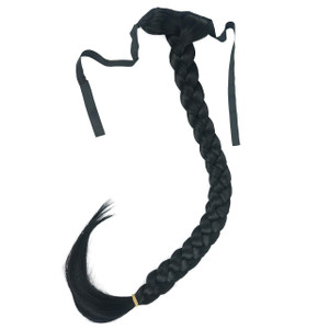 Lydell 24" Long Fishtail Braid Wrap Around Ponytail Extension Synthetic Hairpiece #1 Black