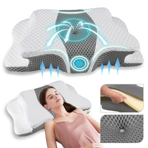 Pain Relief Cervical Pillow for Neck Support,Adjustable Ergonomic Pillow Cozy Sleeping,Odorless Orthopedic Memory Foam Pillows,Contour Bed Pillow for