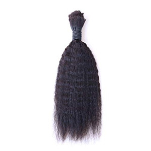 ZigZag Hair Kinky Straight Human Hair Bulk for Braiding without Weft Brazilian Virgin Human Braiding Hair Bulk Extension no Attachment 1pc 100g Natur