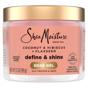 Shea Moisture Define & Shine Edge Gel + Flaxseed Coconut & Hibiscus Holds and Controls Edges All Day Infused With Glycerin, Coconut Oil and an Invigo