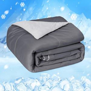 HOMFINE Cooling Comforter Japanese Double-Sided Cold Tech Fabric Cooling Blanket for Night Sweats Hot Sleepers, Q-Max 0.45 Soft Breathable Silky Smoo