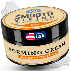 Smooth Viking Forming Cream - High Hold Styling Cream for Matte Finish, Men's Hair Products, Hair Paste for Short, Curly and Long Hair, Made in USA,