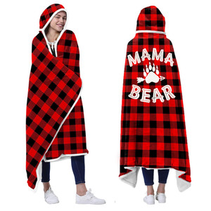 Vprintes Mama Bear Wearable Blanket Hoodie - Gifts for Mom -Birthday Gifts for Wife from Husband - Mom Birthday Gift Ideas