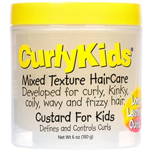 CurlyKids Mixed HairCare Custard for Kids  Lightweight Curl Defining Custard for Curly, Coily, Kinky & Wavy Hair  Frizz Control, Moisturizing & Shi
