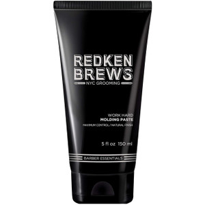 Redken Brews Molding Paste For Men For all Hair Types - High Hold & Maximum Control, Natural and Matte Finish, Sulfate-Free, 5 Fl Oz