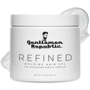 Gentlemen Republic 16oz Refined Hair Gel for Men - Premium Men's Hair Styling Product, 24 Hour High Hold & Shine. No Beeswax, Alcohol, or Parabens, H