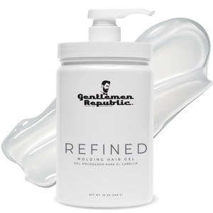 Gentlemen Republic 32oz Refined Hair Gel with Pump for Men - Premium Gel For Men Humidity Resistant & Alcohol-Free - All Day Shine and Hold for All H