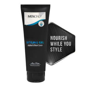 Mon Platin Mens Styling gel with Jojoba & Black caviar  Mens Hair Gel with Black Caviar and Jojoba, Strong Hold, Anti-Dandruff Formula, Keeps Hair