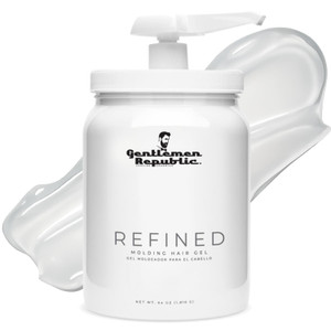 Gentlemen Republic 64oz Refined Men's Hair Gel - Professional Formula for 24 Hour Shine and Strong Hold, Humidity Resistant Styling Gel for hair W/Pu