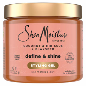 SheaMoisture Define & Shine Styling Gel + Flaxseed Coconut&Hibiscus Hydrates,Holds Your Style All Day Infused With Glycerin,Coconut Oil an Invigorati