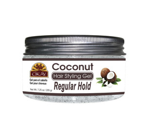 Okay coconut hair styling regular hold gel 7.25 fluid ounce, Silver, 7.25 Fluid Ounce