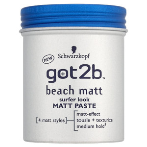got2b Beach Styling Paste for Matte Surfer Looks, Hair Wax for Men for Scratching, Texturing or Taming without Gluing, Medium Hold (100 ml), Pack of