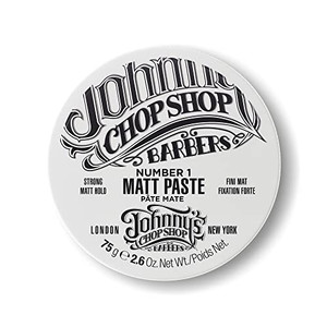 JOHNNYS CHOP SHOP #1 Men's Hair Styling Matte Paste Pro-Quality Strong Hold, Lasting Texture, Natural Look Soybean Oil Protection & Hydration 2.6 oz