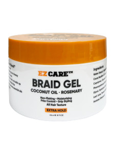 EZCARE Braid Gel Coconut Oil/Rosemary/Non-Flaking/Moisturizing/Frizz Control/Grip Styling/All Hair Texture/Extra Hold (8 oz.)
