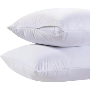 White Classic King Pillow Covers with Zipper 2 Pack - 20 x 36 Ultra-Soft, Cozy and Noiseless King Pillow Protector, 200 Thread Count, Fade-Resistant