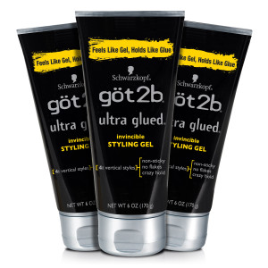 Got2b Ultra Glued Invincible Styling Hair Gel, 6 oz (Count of 3)