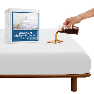 SPRINGSPIRIT Full Size Waterproof Mattress Protector, Full Mattress Cover Pad Waterproof with Deep Pocket up to 14, Bed Fitted Sheet