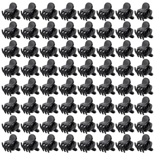 AUEAR, 72 Pack Mini Hair Clips Tiny Plastic Claw with Grip for Girls and Women Black Small