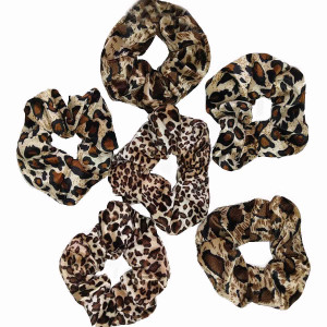 TUICARE 6 PCS Hair Scrunchies for Women - Leopard & Cheetah Print, Velvet, Large, 3 Styles, Hair Ties for Thick Hair, Hair Accessories, 6 Count