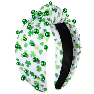 CEALXHENY St. Patrick's Day Headband for Women Green Shamrock Headband St. Patrick's Day Hair Accessories Outfits Irish Holiday Gifts (Shamrock Print