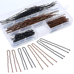 Swpeet 220Pcs 5cm 6cm U Shaped Hair Pins Kit, Professional U Shape Hair Pins for Women Girls and Hairdressing Salon Doubtless Bay with Clear Storage