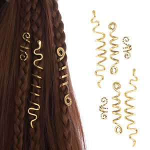FRDTLUTHW Gold Snake Hair Jewelry for Braids, Halloween Hair Decoration, Dreadlock Accessories for Women(pack of 6)