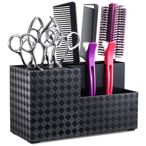 Noverlife Hairdressing Scissors Holder Shears Block, Barber Shop Scissor Organizer Stand, Hairdressing Tools Storage Box for Hairstyling Combs Clips