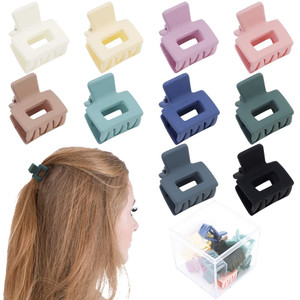 Ahoney 10Pcs Small Hair Claw Clips for Women Girls - Mini Matte Tiny Hair Clips for Thin Thick Medium Hair, Cute Jaw Barrettes with Strong Hold and G
